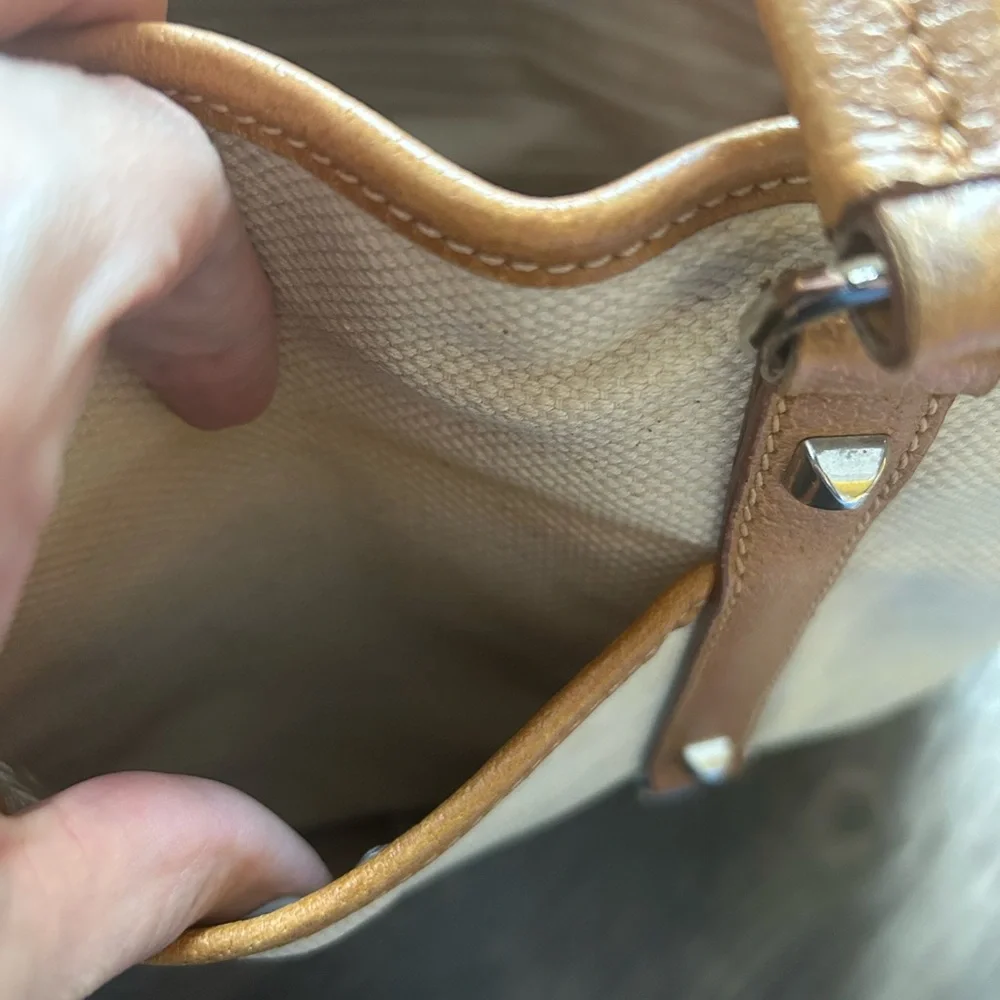 Authentic Prada Tan and Brown Women's Tote Bag, EUC